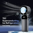 thumbnail image 4 of Portable Handheld Fan with Ice Cooling, 5 Speeds, Foldable for Desk or Neck, LED Display, for Travel Camping Outdoor, 3600mAh, 4 of 10