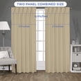 thumbnail image 4 of Pinch Pleated Curtains Double Pinch Pleat Drapes with Tiebacks & Hooks Blackout Thermal Insulated Room Darkening Window Curtain For Living Room, Home W(21"+21") L45 (2 Panels Combined, Beige), 4 of 8