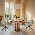 thumbnail image 4 of ZIATUBLES Paisley Flower Pattern Curved Back Dining Room Chair Covers with Arms Stretchable Vanity Desk Chair Slipcover Removable Universal Chair Protector Cover for Kitchen Living Room, 4 of 7