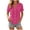 Hot Pink, variant on Yievot Womens Button Down Shirts Blouses V Neck Short Sleeve Relaxed Fit Summer Tops with Pockets