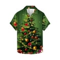 thumbnail image 5 of JURANMO Hoy Oferta Flash Men's Big and Tall Hawaiian Shirts Fashion Christmas Tree Graphic Tees Tops Casual Button Down Short Sleeve Blouse Tropical Vacation Holiday Beach Shirt Green XXXL, 5 of 6