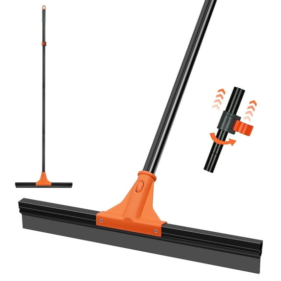 JEHONN Floor Squeegee Heavy Duty with Long Handle (Orange)
