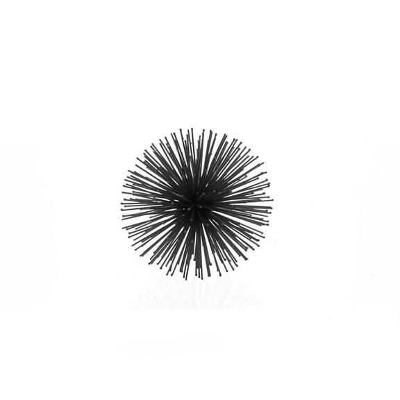 HomeRoots 6" Black Iron Decorative Orb Tabletop Sculpture