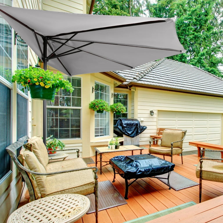 11 foot gray patio umbrella Vera Bradley by Water-Resistant Market Umbrella Cover, 11 Foot, Rain Forest Toile Gray