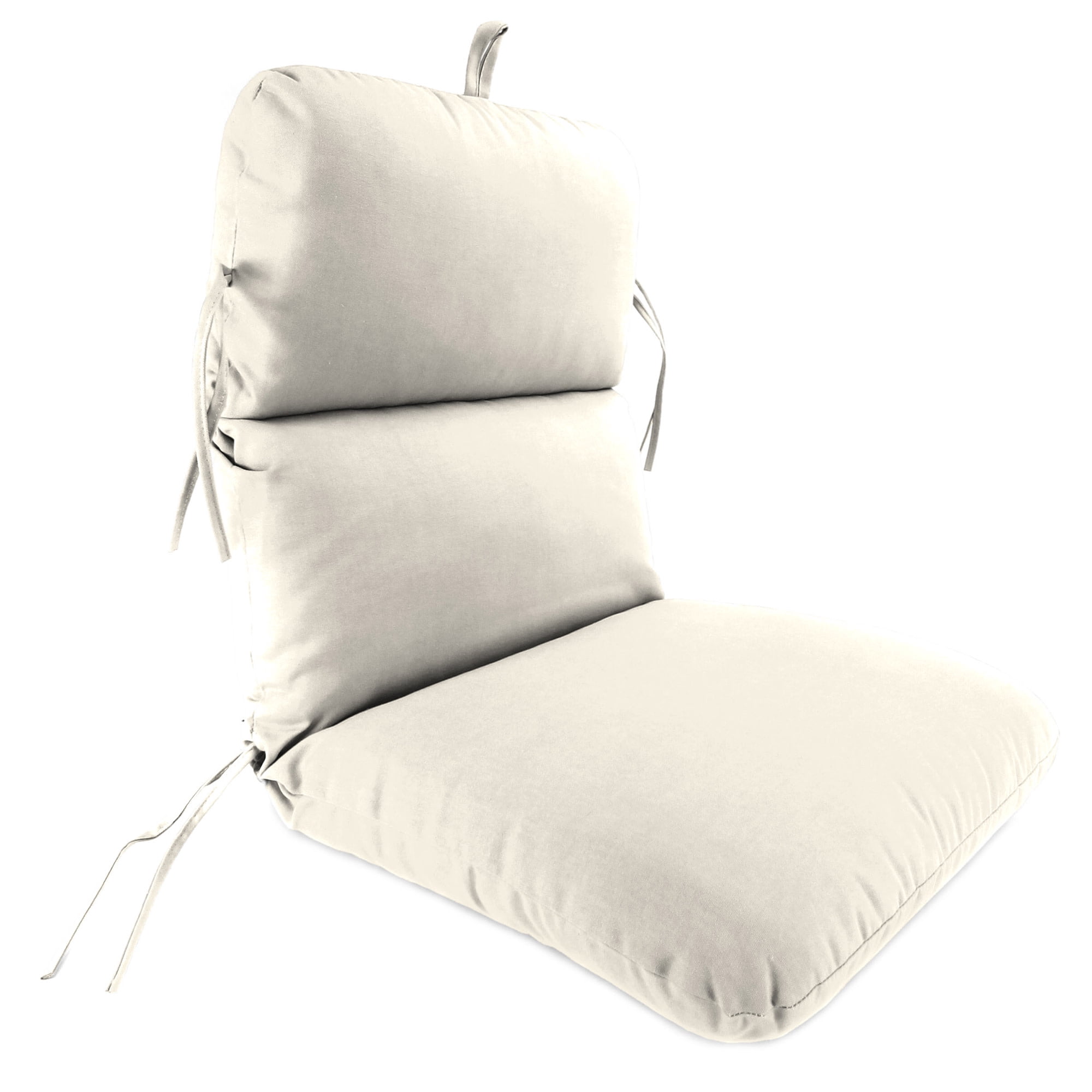 Jordan Manufacturing 45" x 22" Veranda Cream Solid Rectangular Outdoor Chair Cushion with Ties and Hanger Loop (2 Pack)