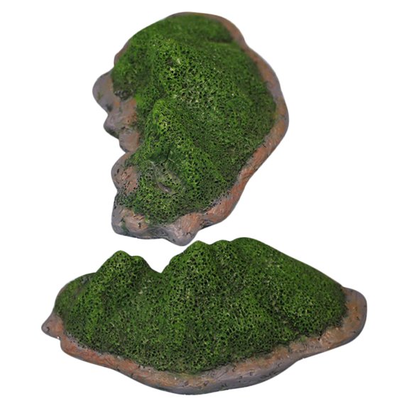 ETEREAUTY Set of 2 Landscape Resin Island Figurines for Garden Decor and Aquarium Accessories