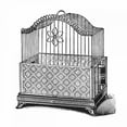thumbnail image 2 of Catalog Illustration 20x20 White Modern Wood Framed Museum Art Print Titled - Etchings: Birdcage - Flower detail., 2 of 4