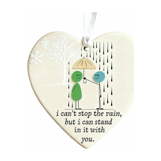 Adorno de La Amistad de Vidrio Marino En Forma de Corazón | Decoración Colgante Hecha a Mano para Árbol de Navidad | Regalo Único para Una Hermana, Amiga o Compañera de Trabajo | Recuerdo de Cumpleañ
