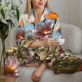thumbnail image 6 of Daiia Vibrant Field Of Blossoms for Women's Long-Sleeved Pajama Set – Soft & Comfortable Sleepwear Button-Up Pajamas Cozy Lounge Wear-Large, 6 of 7