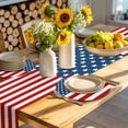 thumbnail image 4 of American Flag Round 13 Inch Placemats Set of 4, Blue Red USA Flag HeatResistant Non Slip Place Mats for Dining Table, Wipeable Braided Kitchen Table Mats for Housewarming, 4 of 9