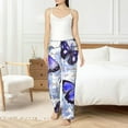 thumbnail image 4 of Salouo Butterflies Print Women's Pajama Pants Casual Loose Sweatpants PJs Flowy Pants Drawstring Palazzo for Women Wide Leg Pants Lounge Pajama -Medium, 4 of 8