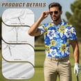 thumbnail image 5 of Jeiento Matching Golf Shirts for Couples Men's Short Sleeve Quarter Zip Shirt Blue Tropical Floral Women's Sleeveless Golf Tank Top Moisture Wicking Quick Dry Couple Golf Outfit Set, 5 of 6