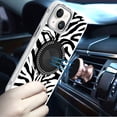 thumbnail image 4 of For iPhone 15 Metal Diamond CD Pattern Design Matte Finished Hybrid with Rotational Ring [Car Mount Friendly] Case - 3, 4 of 4