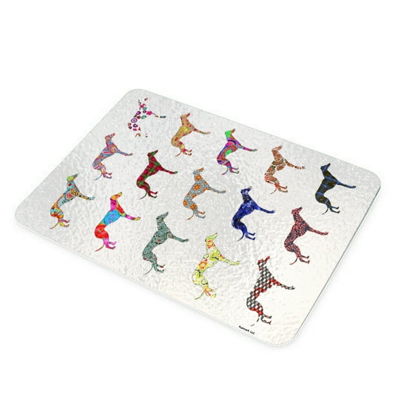 KuzmarK Glass Cutting Board - Greyhound Dog