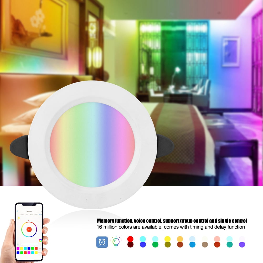 Ccdes Smart Ceiling Light,RGB+W LED Ceiling Light AC85265V 7W