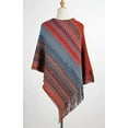 thumbnail image 4 of StylesILove Women Autumn Winter Knitted Zig-Zag Pullover Fringe Poncho Sweater Soft Wrap Cape Lightweight Shawl (Red), 4 of 6
