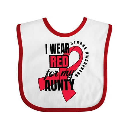 

Inktastic I Wear Red for My Aunty Stroke Awareness Gift Baby Boy or Baby Girl Bib