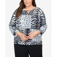 thumbnail image 4 of Alfred Dunner Womens Plus-Size Split Neck Animal Patch Top, 4 of 6