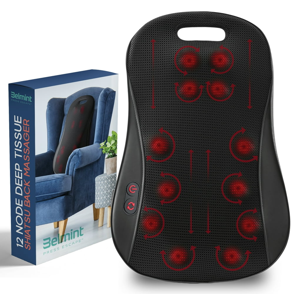 Belmint Full Back Massager with Heat, 12 DeepKneading Massage Nodes