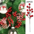 thumbnail image 2 of Flowers for Crafting and Winter – 20 Pack Red Berry Picks Holly Branches for Seasonal Decoration and Wedding Arrangements, 2 of 7