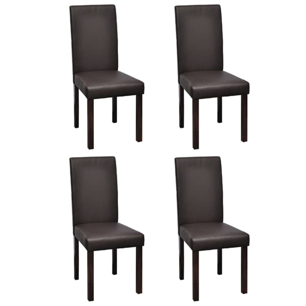 Kepooman 4 Pcs Modern Fabric Dining Chairs with Button-Tufted Details, Brown Kepooman 4 Pcs Modern Fabric Dining Chairs with Button-Tufted Details, Brown