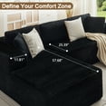 thumbnail image 3 of Aemeios Upholstery Corduroy Sofa Cloud Sectional Couch with L-Shape Chaise Modular Sofa No Assembly Required, Black, 3 of 10