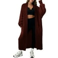 thumbnail image 1 of Comdrip Long Cardigans for Women! Long Cardigans for Women Open Front Cable Knit Cardigan Open Front Oversized Draped Sweater Outerwear Fall Cardigans for Women Coffee S, 1 of 4