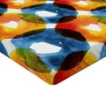 thumbnail image 2 of Ambesonne Modern Fitted Sheet, Watercolor Ring Shapes, Twin XL Size, Orange Blue, 2 of 3