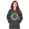 thumbnail image 4 of Celestial Sun Symbolic Spirit Animal Zip Hoodie Sweatshirt Women Brisco Brands 4X, 4 of 6
