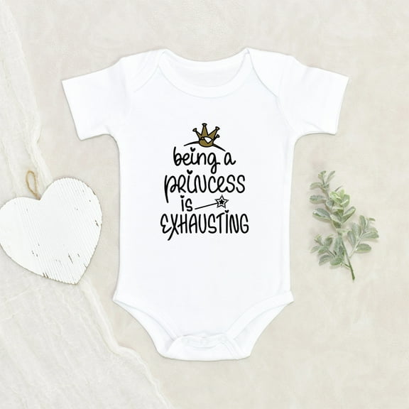 Newbabywishes - Living A Princess Is Tiring Baby Clothes for Girls - Funny Baby Clothing