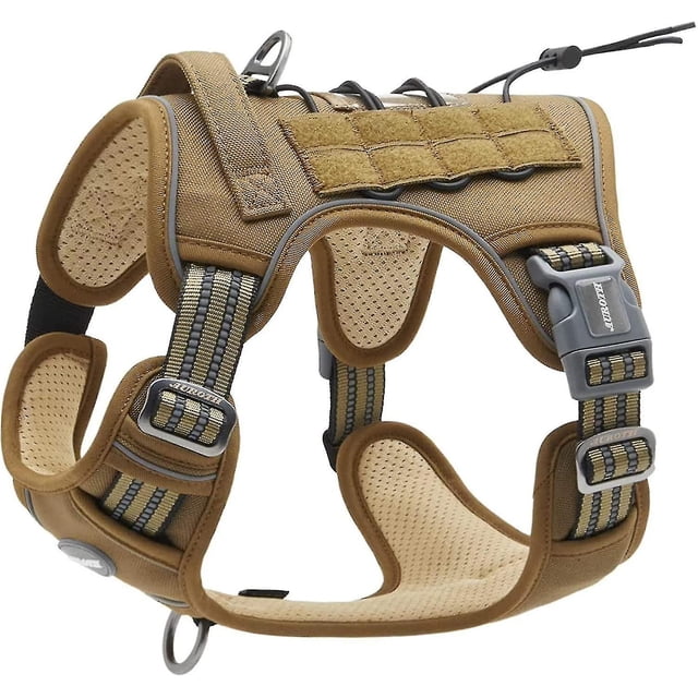 Auroth Arnés táctico antitirones para perros Arnés ajustable y transpirable para mascotas Arnés para perros medianos y grandes Arnés reflectante para perros Materiales militares Tamaño L De