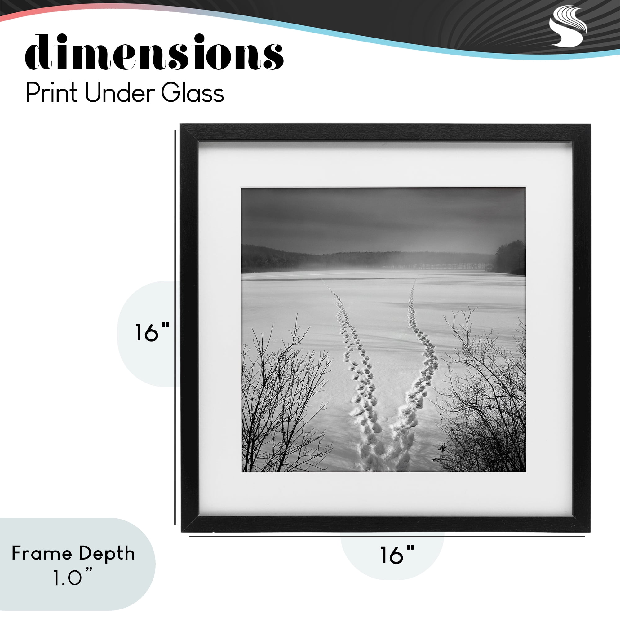 Stupell Industries Snowstep Tracks Across Frozen Lakes Black Framed Print Under Glass, design by Chip Forelli