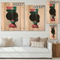thumbnail image 4 of Designart 'Ethnic Geometric Silhouette of African American II' Modern Print on Natural Pine Wood, 4 of 5