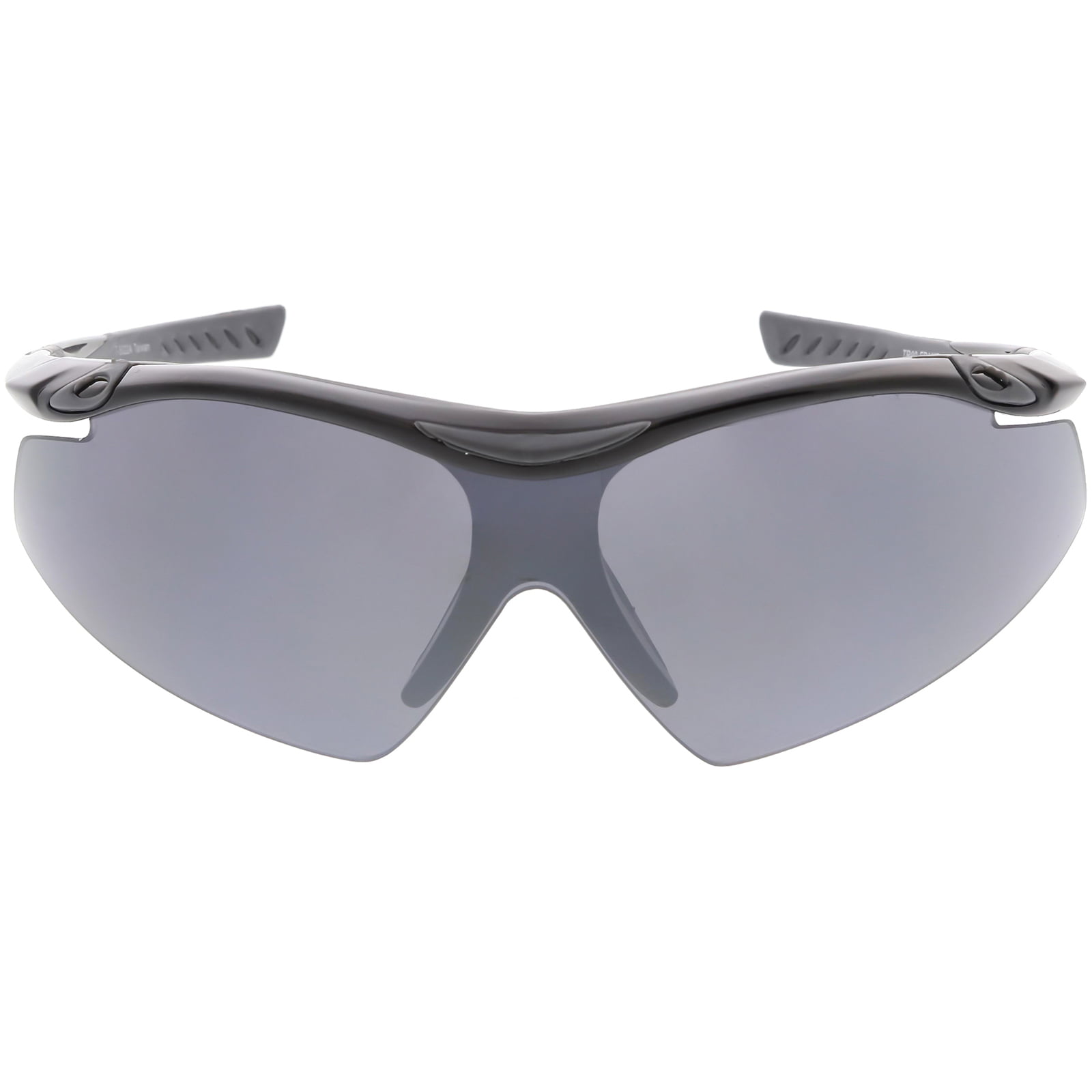 Semi Rimless Wrap Sports Sunglasses Neutral Colored Shield Lens 65mm ...