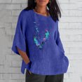 thumbnail image 4 of Camiseta de Manga Corta de la Mujer Casual Cuello Redondo Impresión Superior, Camiseta Ligera para Diario, Fiesta Y Todas las Estaciones, 4 of 4