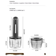 Electric Mini Food Processor, 4-Cup Portable USB Small Food Processor, Garlic Mincer, for Dicing, Mincing, and Puree, Black