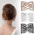 thumbnail image 5 of Plastic Hair Comb with Glass Bead Decoration - Stylish, Versatile, and High Elasticity for Various Hair Styles - 8.5*7.5cm, 5 of 9