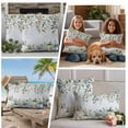 thumbnail image 5 of Green Blue Pumpkin Fall Outdoor Waterproof Pillow Covers, Thanksgiving Eucalyptus Leaves Floral Decorative Square Throw Pillowcase Sofa Cushion Sham for Patio/Couch/Chair, 26"x26" 2 Pack, 5 of 8