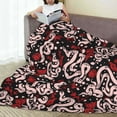 thumbnail image 6 of Salouo Snake And Rose Print Bed Blankets,Flannel Blanket Comfortable Air Conditioning Blanket Lightweight Blanket for Sofa Bed Travel & Couch -80"x60", 6 of 8