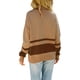 thumbnail image 5 of VISgogo Mujer Otoño Invierno Jersey de Punto Manga Larga Solapa Cremallera Patchwork Sudadera VISgogo moda, 5 of 9
