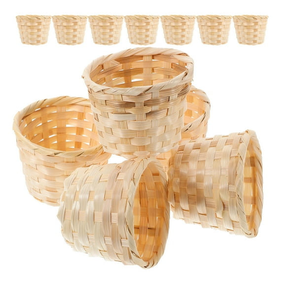 WASHWEPE 12pcs Hand Woven Storage Basket Storage Baskets Compact Organizer For Home Office Bedroom Bathroom Stylish