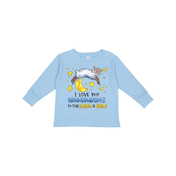 Inktastic I Love My Grandparents to the Moon and Back Cute Sheep Boys or Girls Long Sleeve Toddler T-Shirt