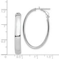 thumbnail image 4 of Primal Gold 14 Karat White Gold 5mm Oval Omega Back Hoop Earrings, 4 of 4