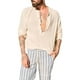 thumbnail image 1 of Sunloudy - Camisa de manga larga para hombre, informal, a la moda, color sólido, con botones, cuello alto, blusa Sunloudy  S M L XL XXL XXXL, 1 of 6