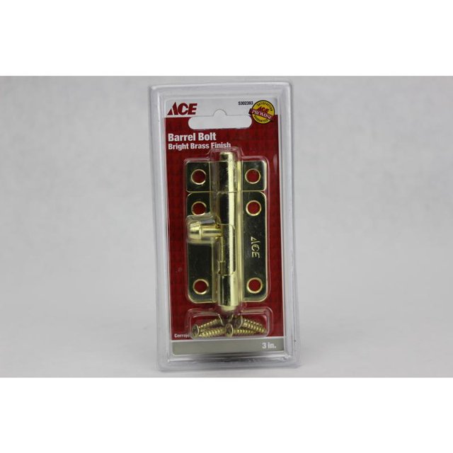 3" Bright Brass Barrel Bolt Door And Gate Lock Ace Locksets 5302393