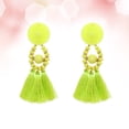 thumbnail image 1 of VERDANVERSE Aretes Etnicos De Borlas Con Amarillo Estilo Bohemio Para Uso Diario, 1 of 8
