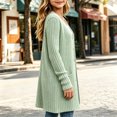 thumbnail image 2 of VIPOIN Girls Knit Long Cardigan Sweater, Ribbed Button Down with Side Pockets, Casual Layering Outerwear, 2 of 6