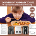 thumbnail image 3 of UBeesize 9 Inch Disposable Air Fryer Liners, 125 Pcs Square Unbleached Parchment Papers , Fits 5-8 Qt Basket,Make by Wood pulp, 3 of 7