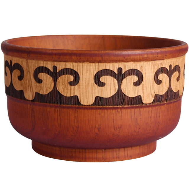 Miangastore Japanese Style Wooden Bowl Scald Design Smooth Edges Stackable Lightweight Easy To Clean For Noodles And