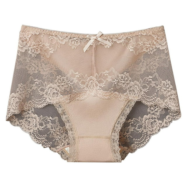 Womens Underwear Lace Safety Pants Mid Waist Solid Breathable